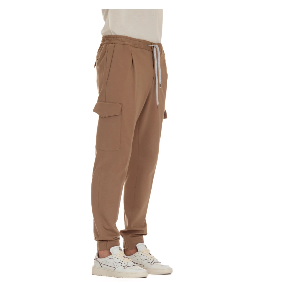 PT Torino Cargo Broek Kameel Elastische Taille Brown Heren