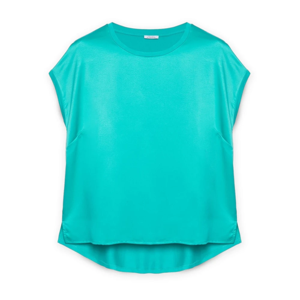 Fiorella Rubino Satijnen blouse Green Dames