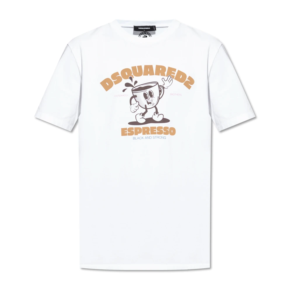 Dsquared2 Men's White T-Shirts, 2XL, T-Shirt With Logo