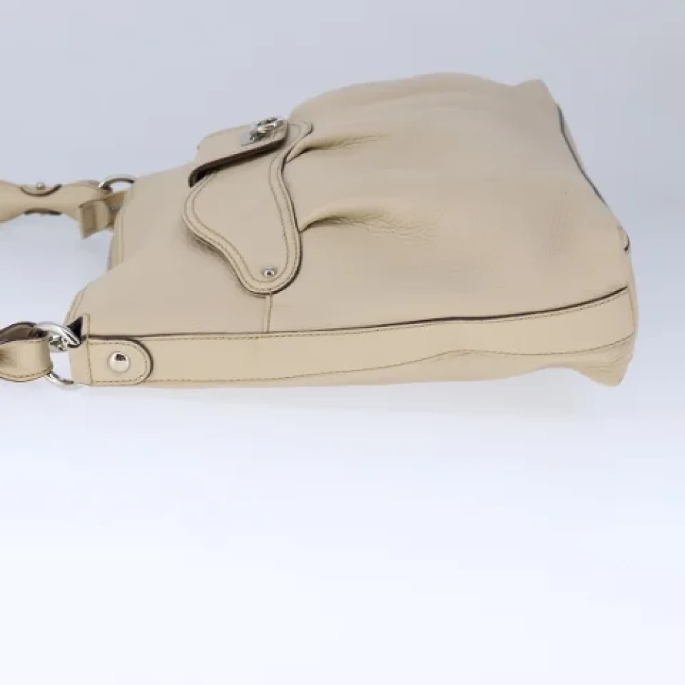 Salvatore Ferragamo Pre-owned Leather shoulder-bags Beige Dames