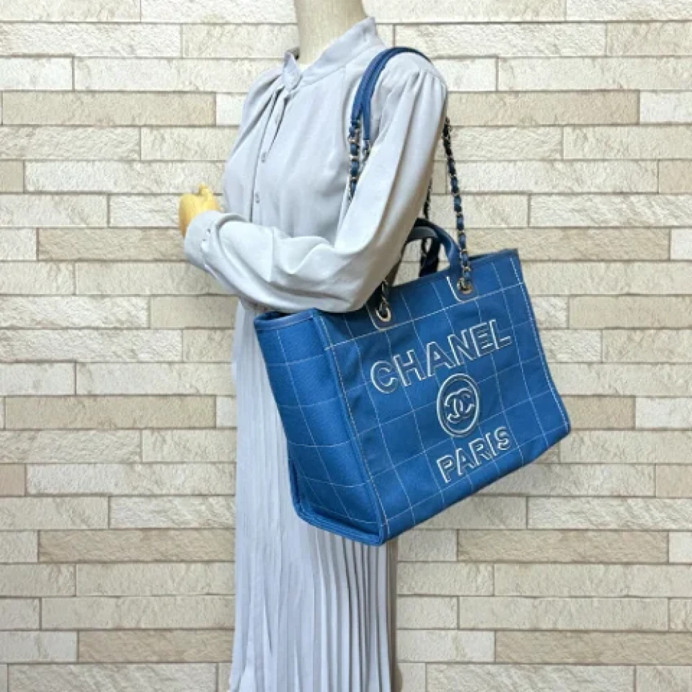 Chanel Vintage Pre-owned Canvas chanel-bags Blue Dames