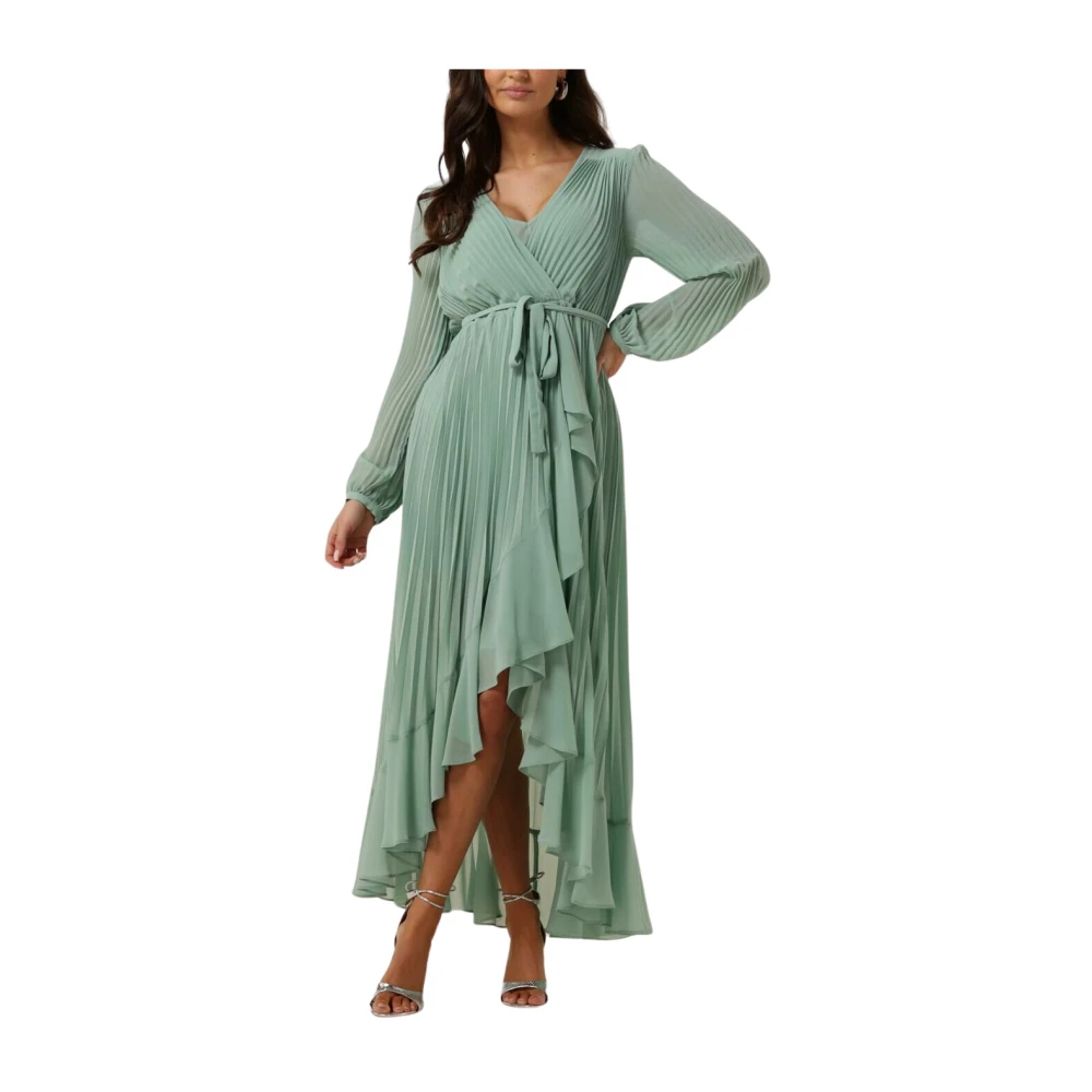 Twinset Elegante Maxi Jurk Mint Geplooid Green Dames