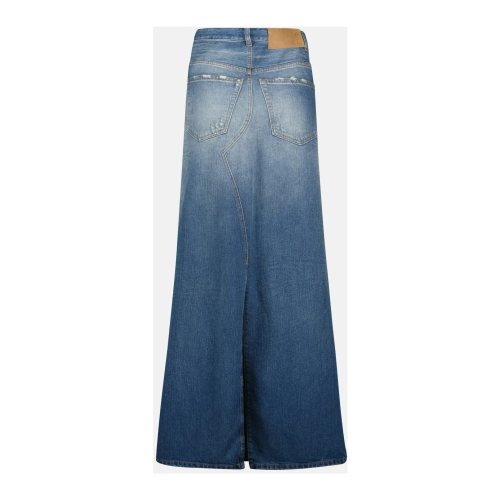 MM6 Maison Margiela Vervaagde Lange Rok Lente-Zomer 2025 Blue Dames