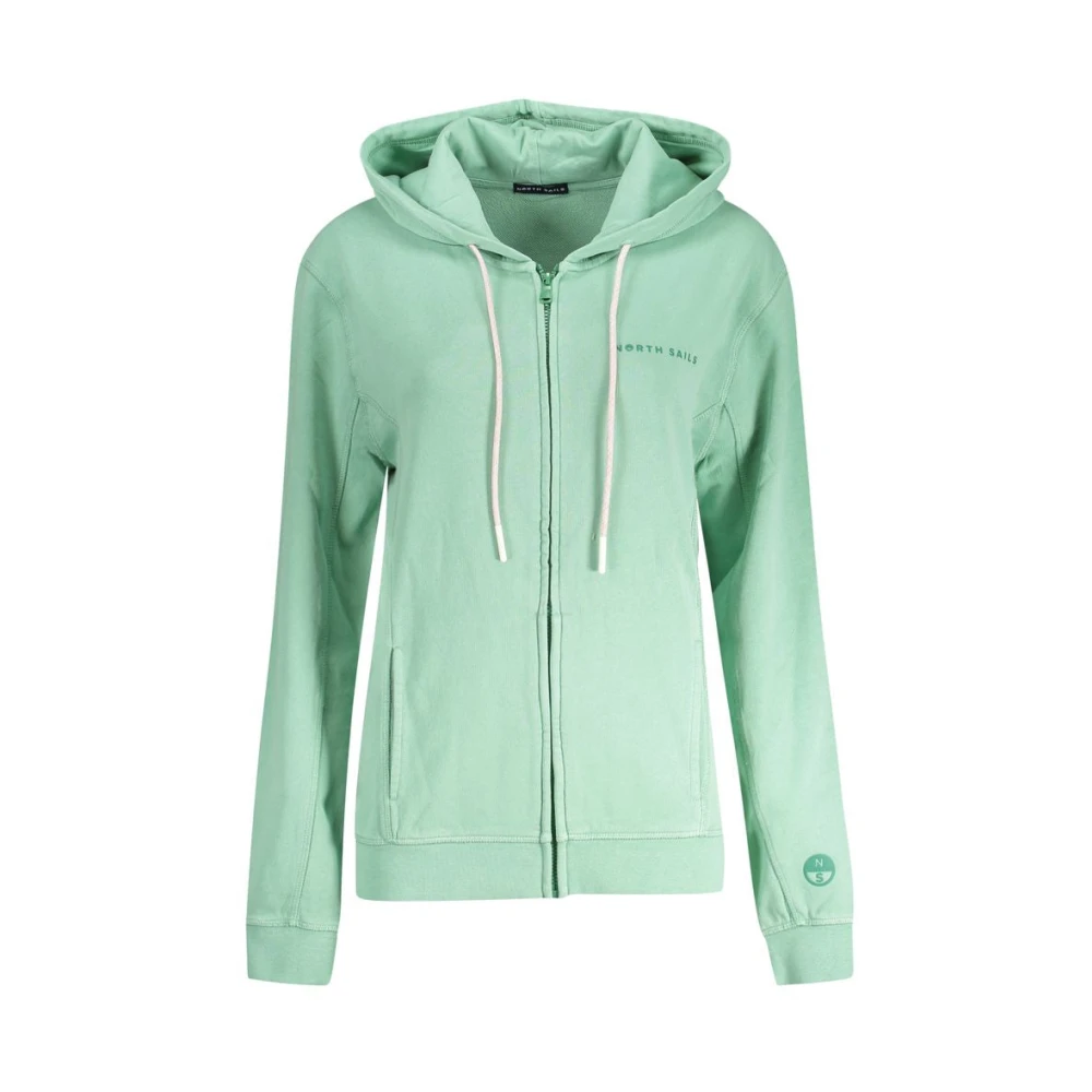 North Sails Women's Green Zip-Throughs, Xs, Long-Sleeved Hooded Sweatshirt