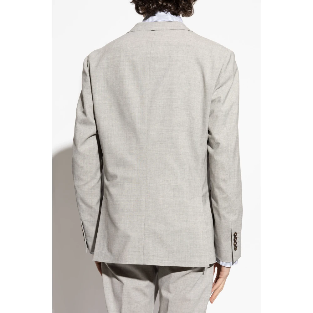 Eleventy Wollen blazer met open revers Gray Heren