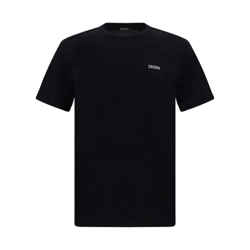 Ermenegildo Zegna Iconisch Monogram Katoenen T-Shirt Black Heren