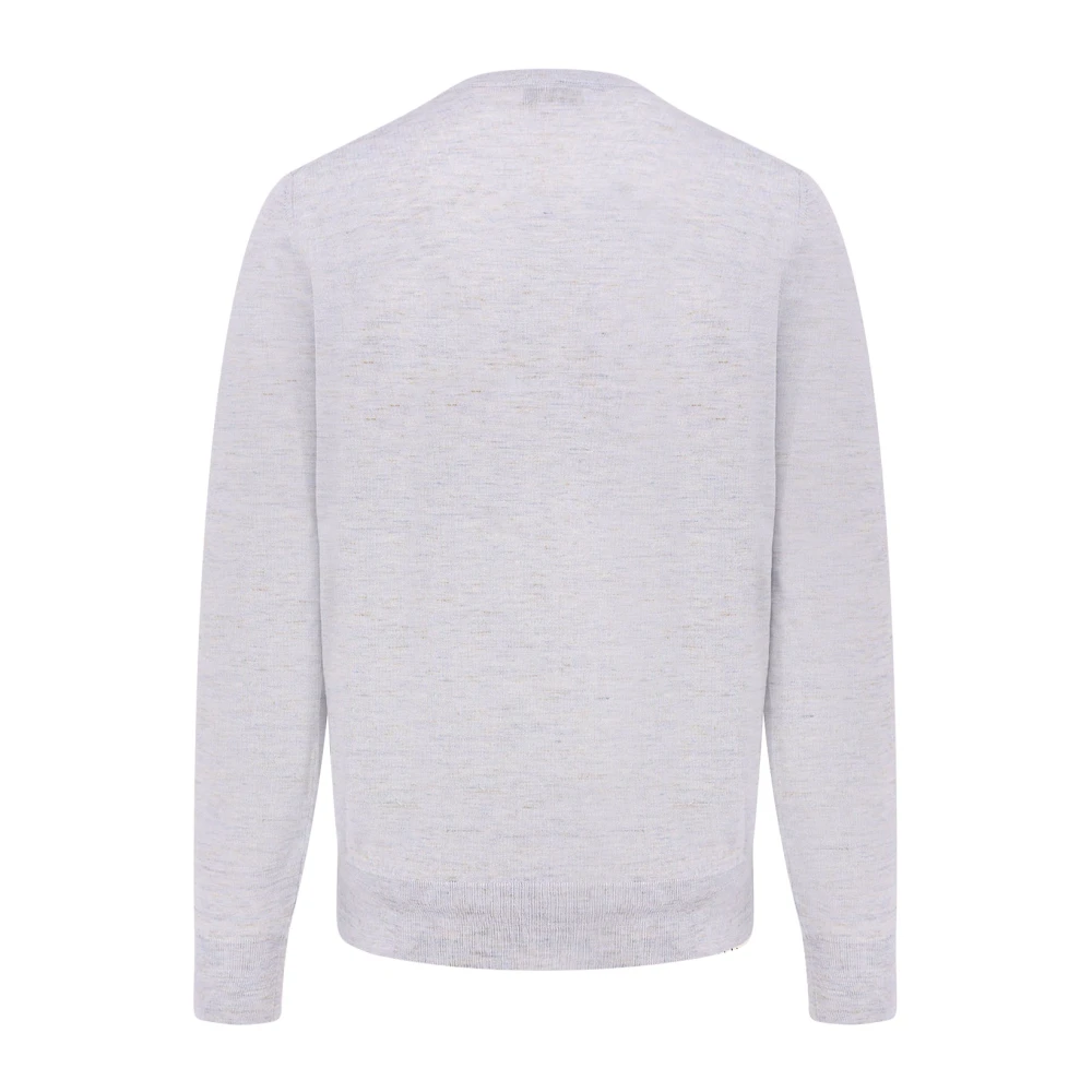 BRUNELLO CUCINELLI Kasjmier Zijde Linnen Crew-neck Sweater Blue Heren