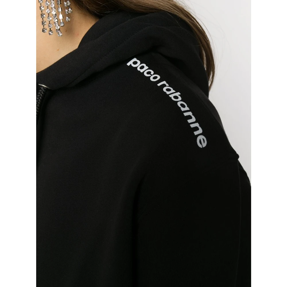 Paco Rabanne Comfortabele Sweatshirt Hoody P001 Black Dames