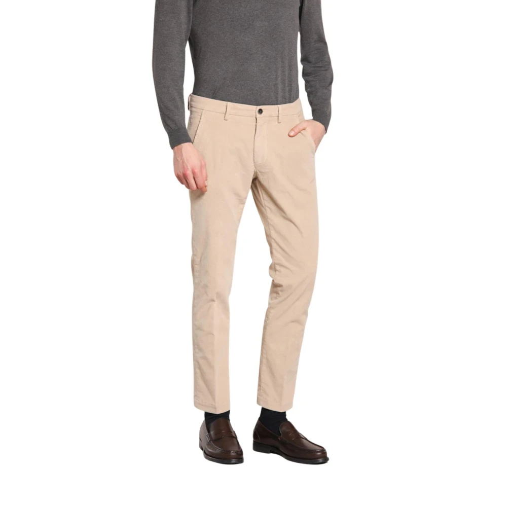 Mason's Men's Beige Slim Fit Corduroy Chino Trousers - Chinos - L - Trousers