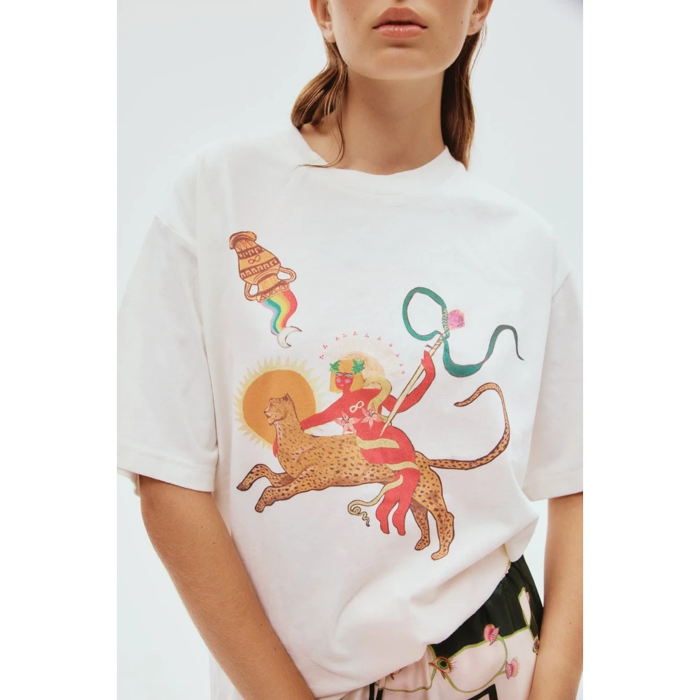 Alemais Cheetah Print T-Shirt Beige Dames