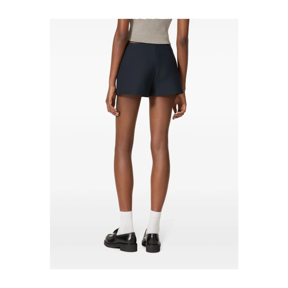 Valentino Garavani Blauwe Crepe Couture Rok VLogo Locker Blue Dames