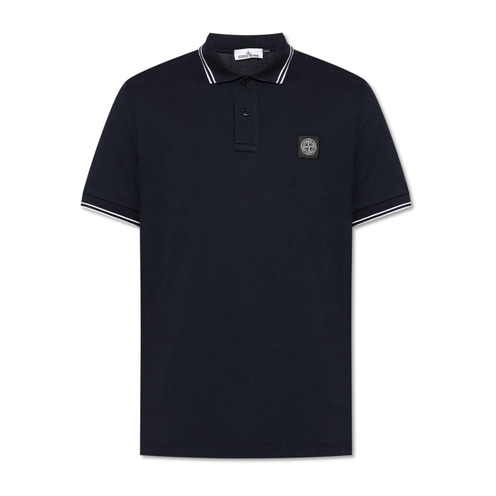 Stone Island Men's Blue Polo With Logo