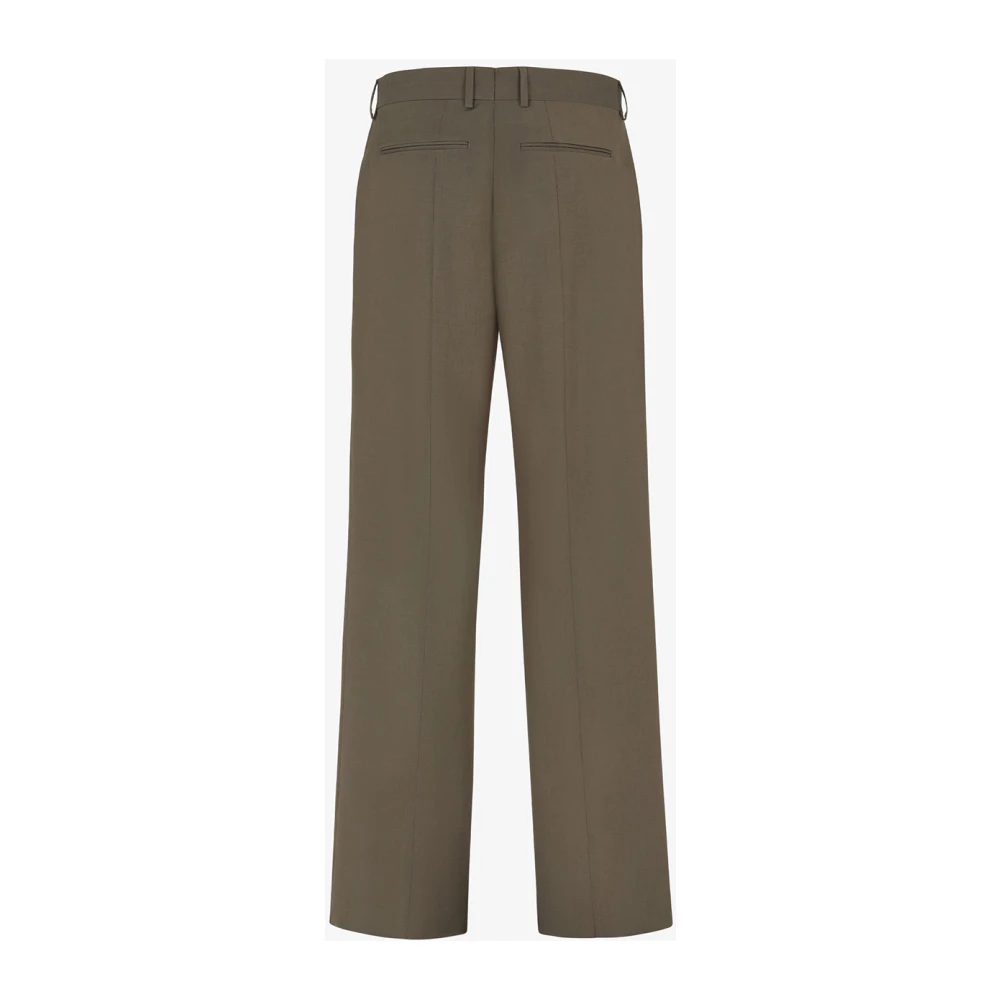Fendi Groene wollen broek met zakken Green Heren