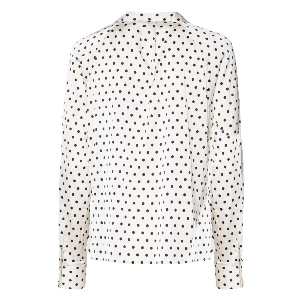 Self Portrait Polka Dot Blouse Lange Mouw Crème White Dames