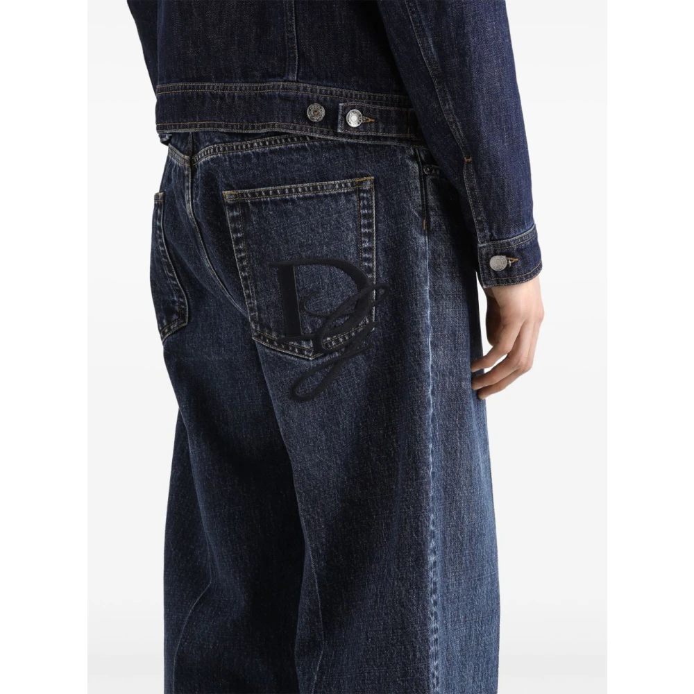 Dolce & Gabbana Heren Straight Jeans met DG Borduurwerk Blue Heren