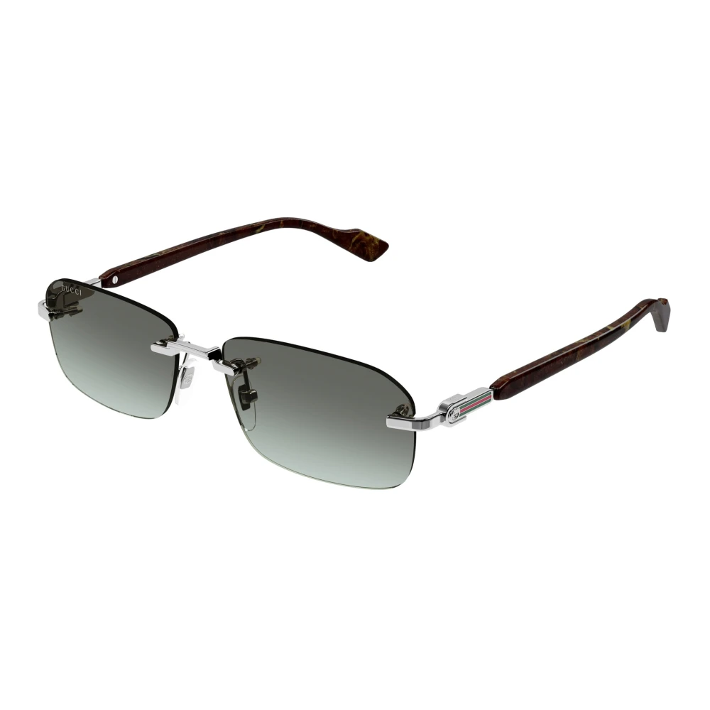 Gucci Gray Sunglasses, Male, 56 Mm, Rectangular Sunglasses