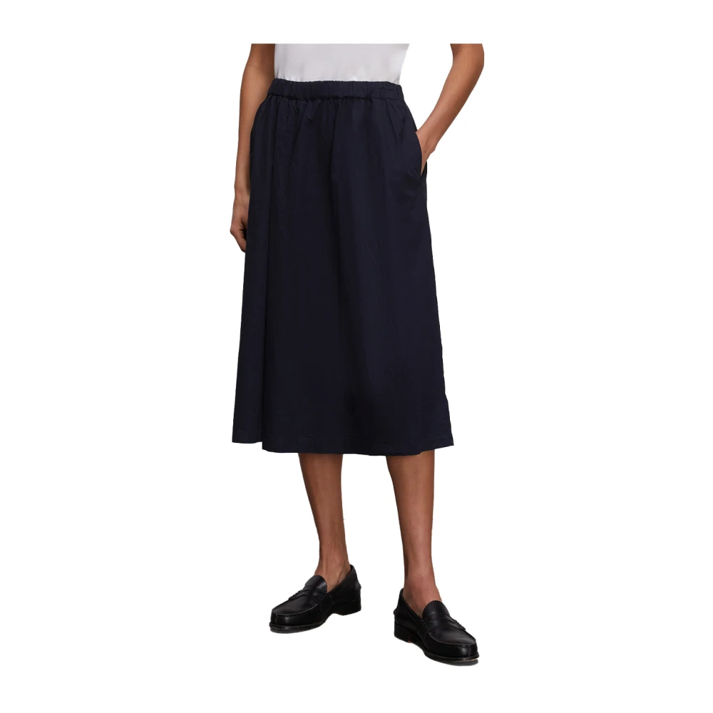 Aspesi Asymmetrische Katoenen Popeline Rok Blue Dames