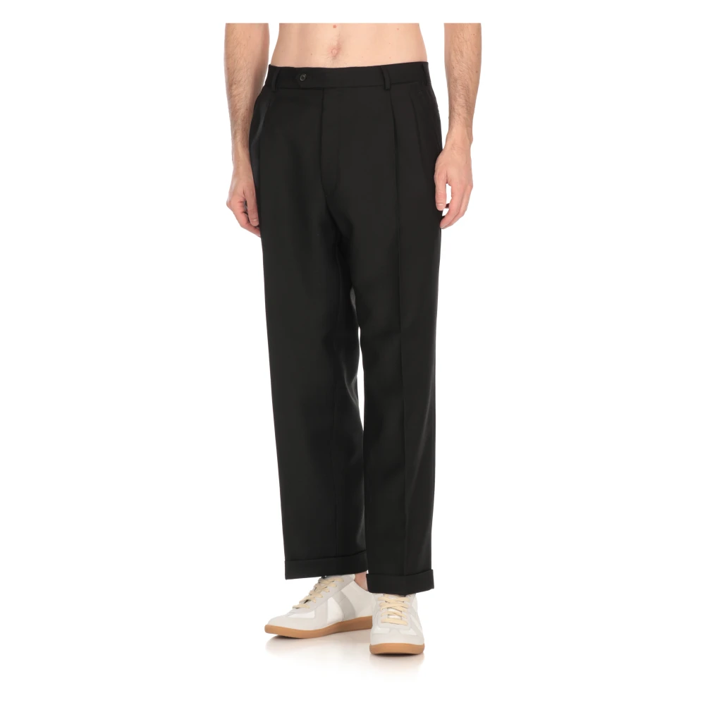 Maison Margiela Zwarte wollen broek met zakken Black Heren