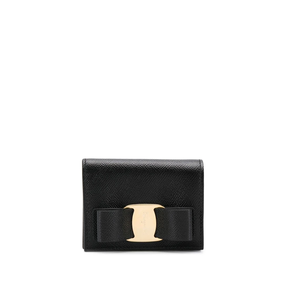 Salvatore Ferragamo Svart Vara Bow Korthållare Plånbok Black, Herr