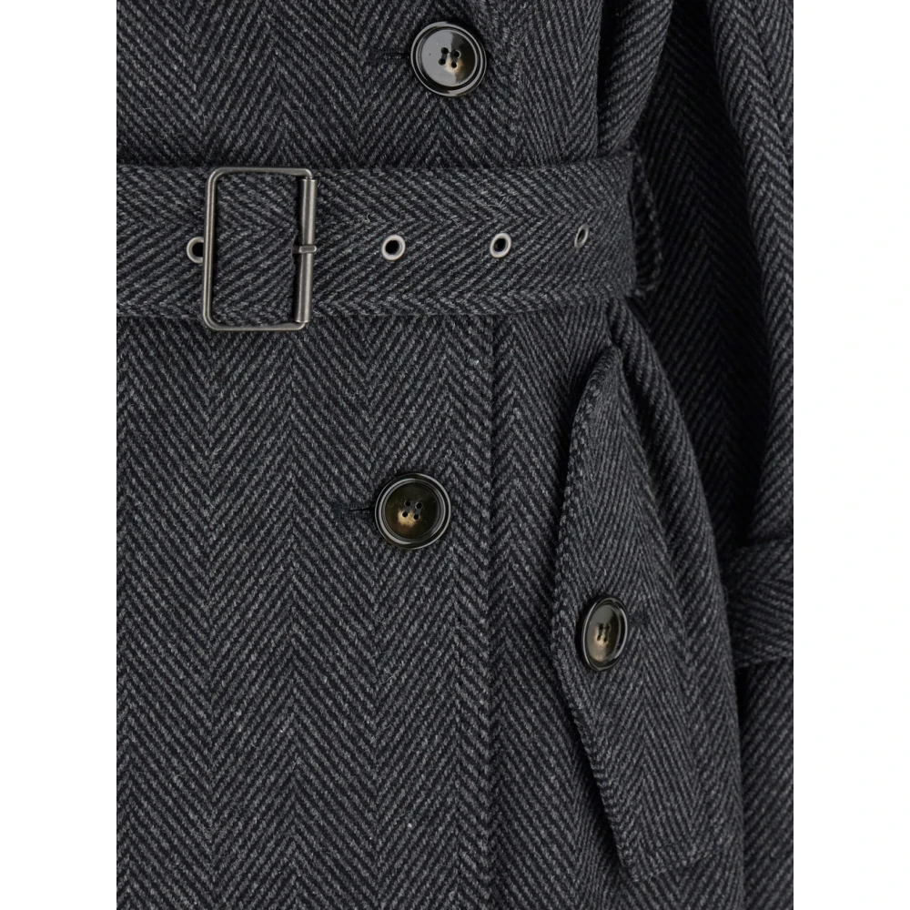 Acne Studios Dubbelbreasted wollen jas zwart Black Dames