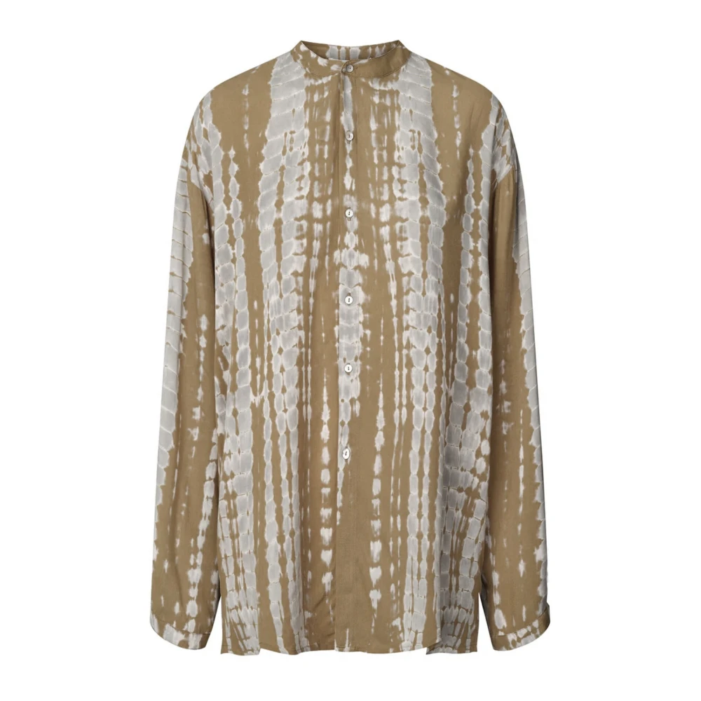 Rabens Saloner Zachte Oversized Blouse met Handgeverfd Patroon Multicolor Dames