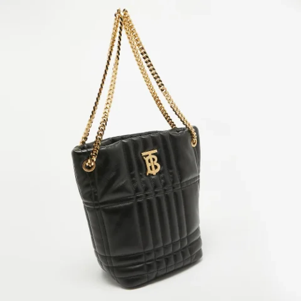 Burberry Vintage Pre-owned Leather totes Black Dames