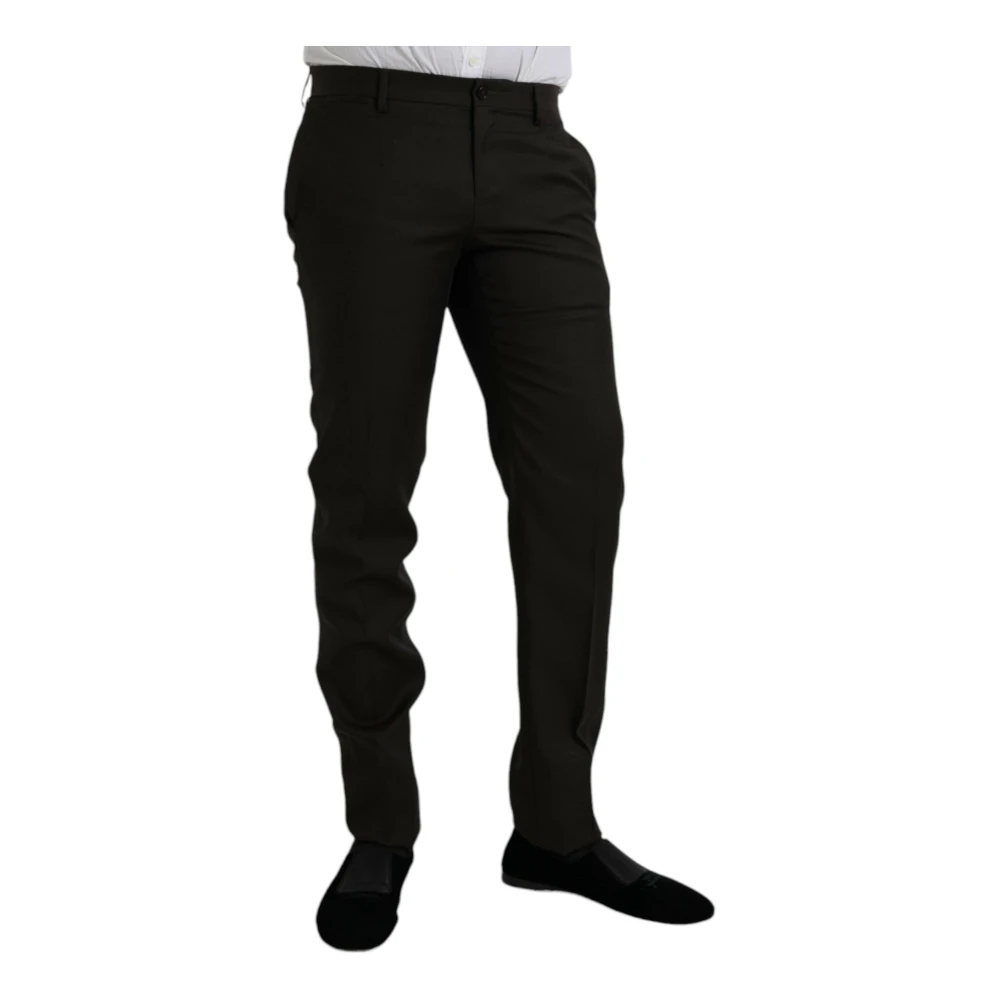 Dolce & Gabbana Donkerbruine Slim Fit Pantalon Brown Heren