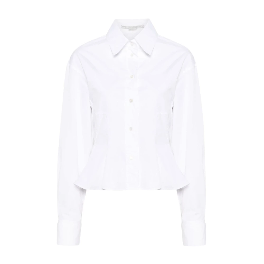 Stella McCartney Vit Bomull Poplin Peplum Skjorta White, Dam