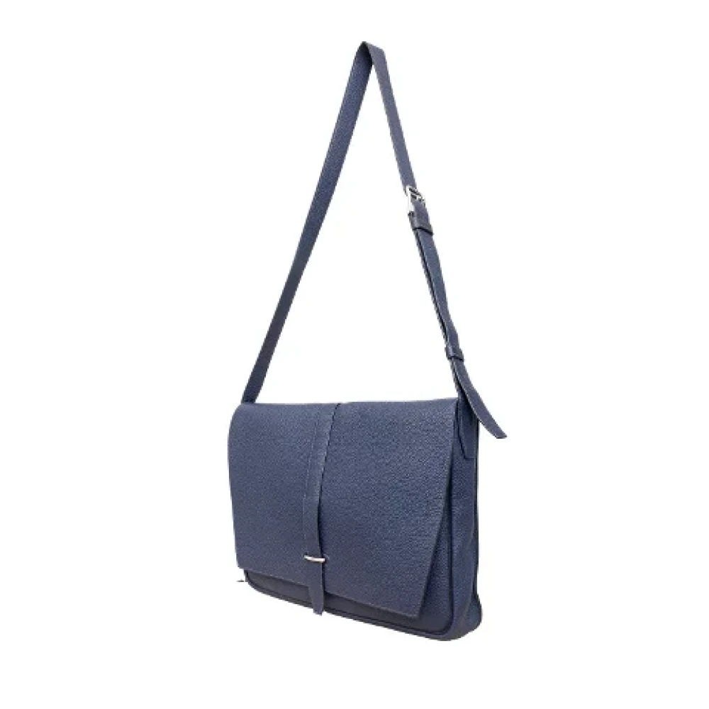 Hermès Vintage Pre-owned Leather crossbody-bags Blue Heren