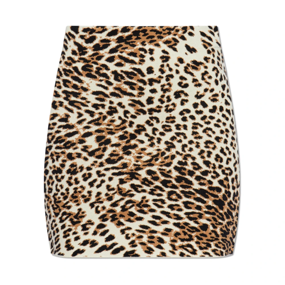 Gestuz Beige Short Skirts, Female, M, Skirt With Animal Print