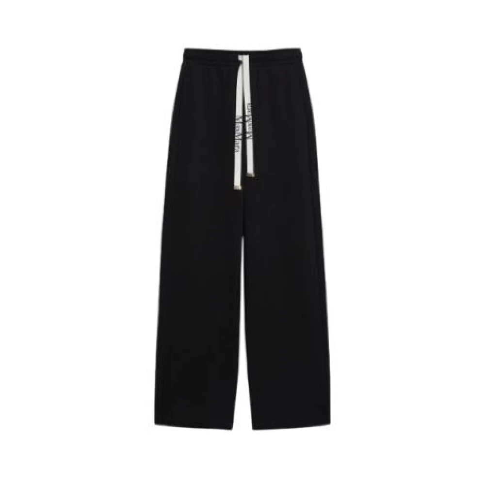 Max Mara Svarta Wide-Leg Joggingbyxor Black, Dam