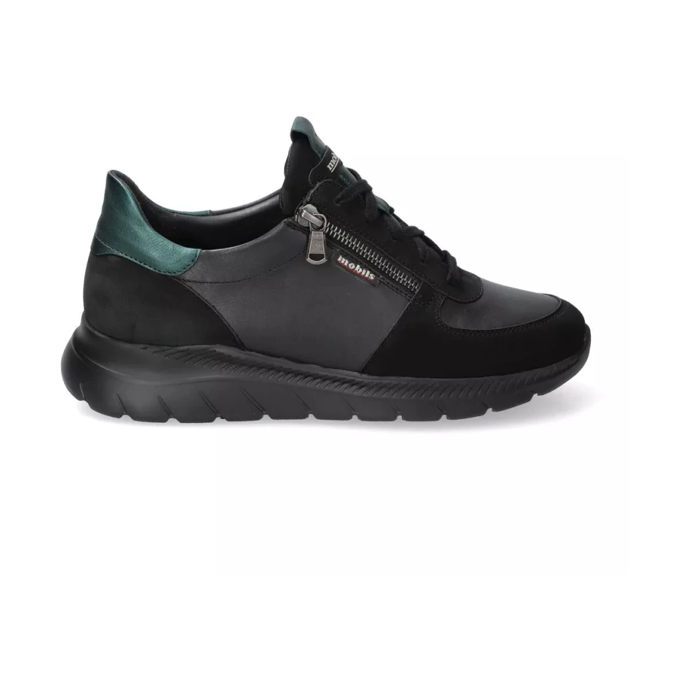 Mephisto Ergonomische brede pasvorm damessneaker – Dames Schoenen Zwart
