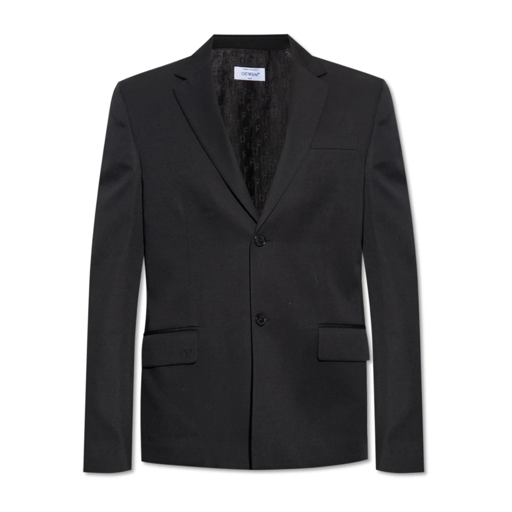 Off White Men's Black/White Wool Blazer