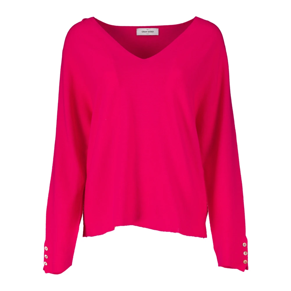 Gran Sasso Koraal V-hals Knitwear Pink Dames