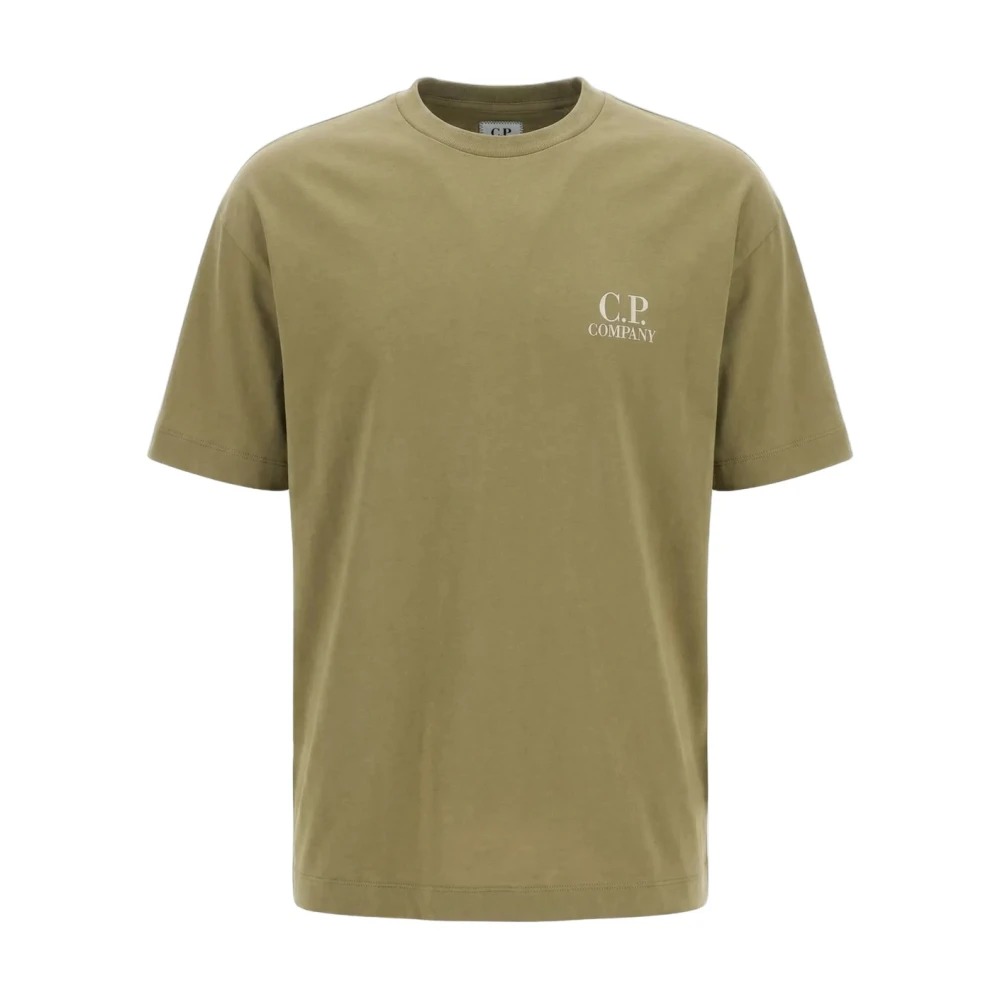 C.p. Company Men's Green 30/1 Jersey Short Sleeve Logo T-Shirt - T-Shirts - 2XL - Tops