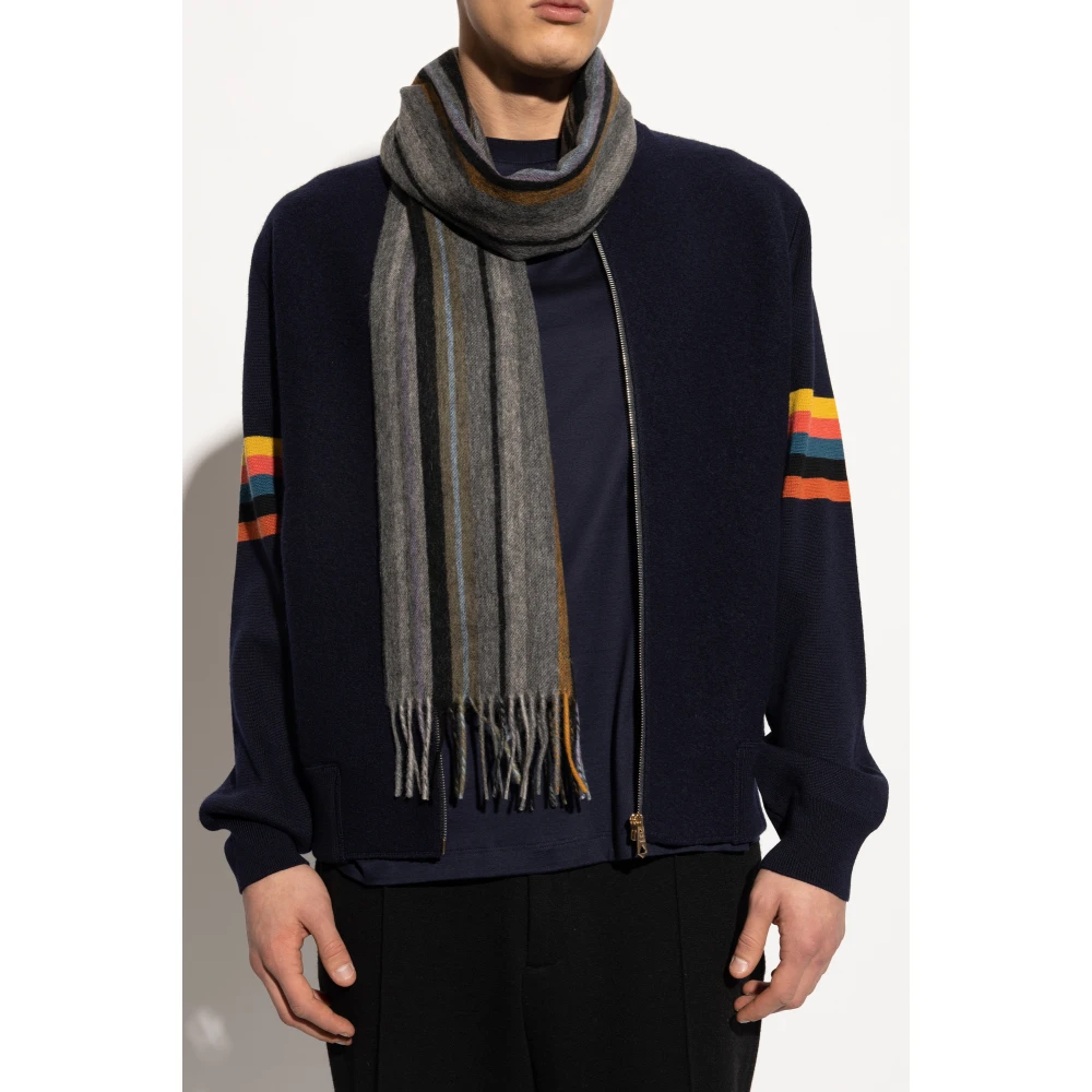 Paul Smith Wollen sjaal met franjes Multicolor Heren