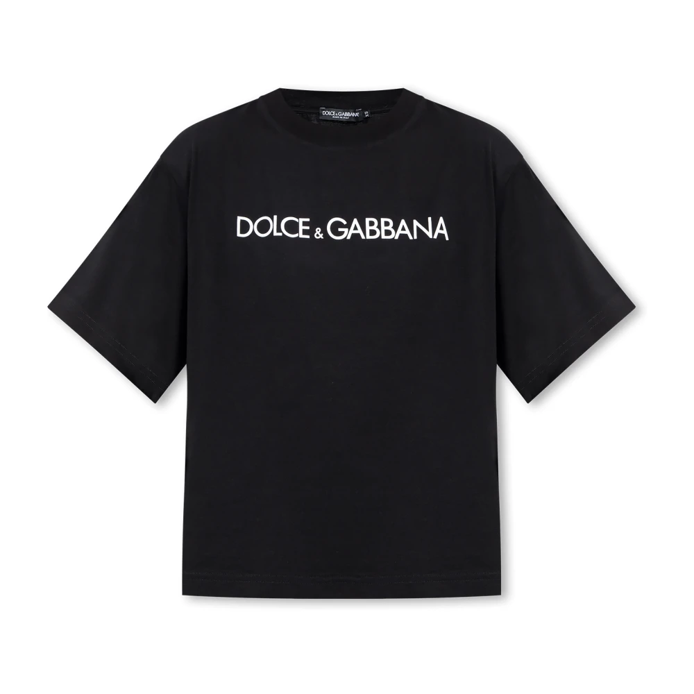 Dolce & Gabbana T-shirt med logotyp Black, Dam