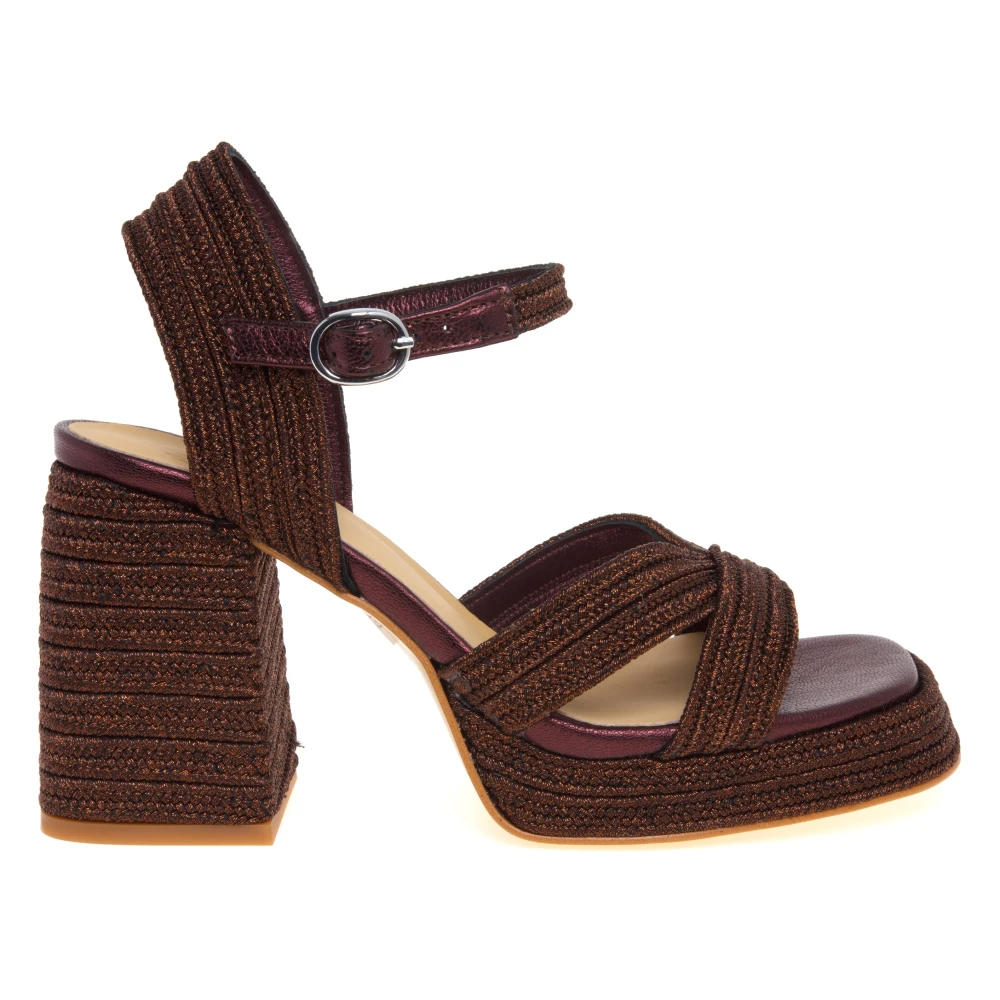 CASTANER Metallic Braided Sandals, Brown, Size 36, Women - Image 2