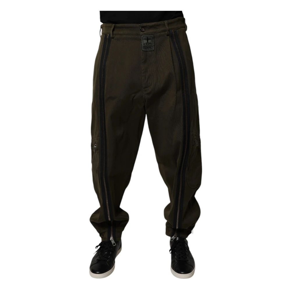 Dolce & Gabbana Men's Brown Loose-Fit Jeans,, Cargo Jogger Trousers Extra Large