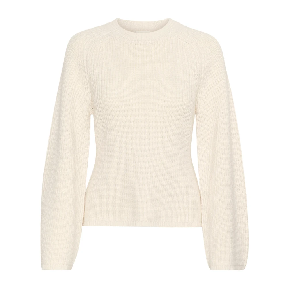 InWear Zachte Gebreide Trui met Ronde Hals Beige Dames