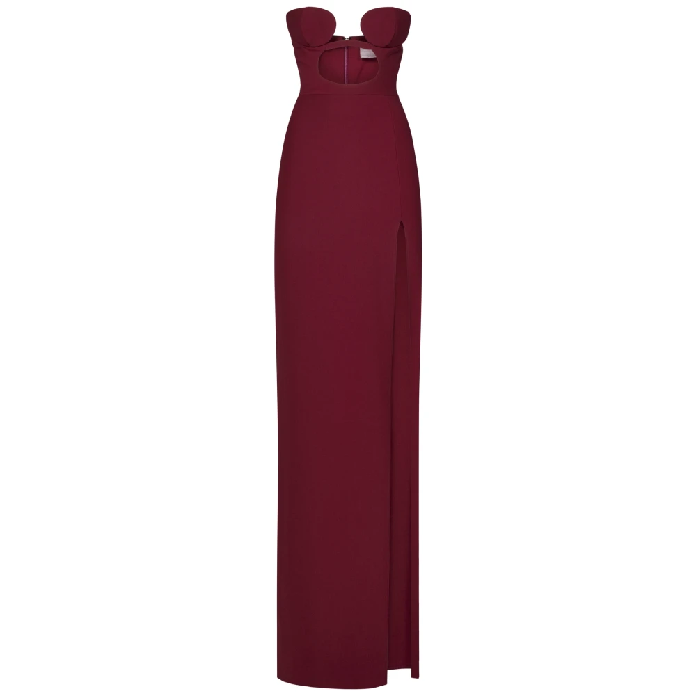 Nensi Dojaka Red Bordeaux Volute Bra Dress Aw25 - Female - Midi Dresses - M - Dresses