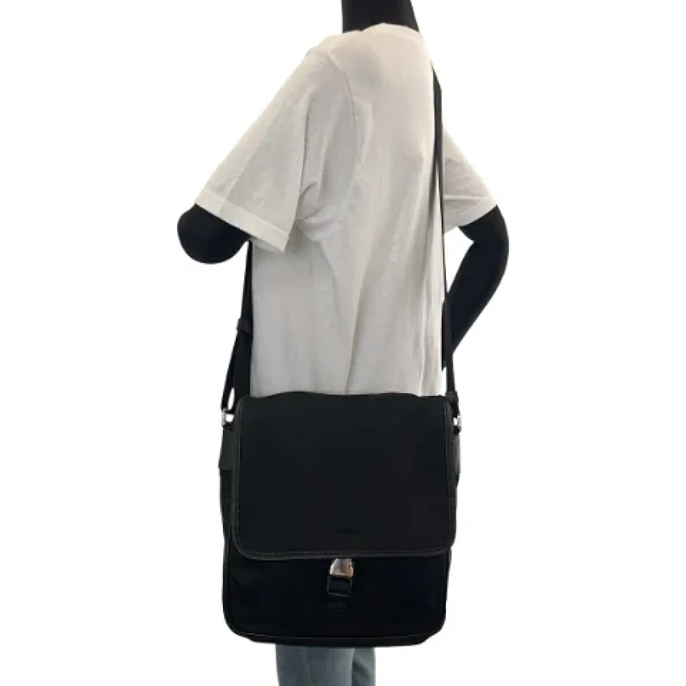 Prada Vintage Pre-owned Canvas crossbody-bags Black Dames