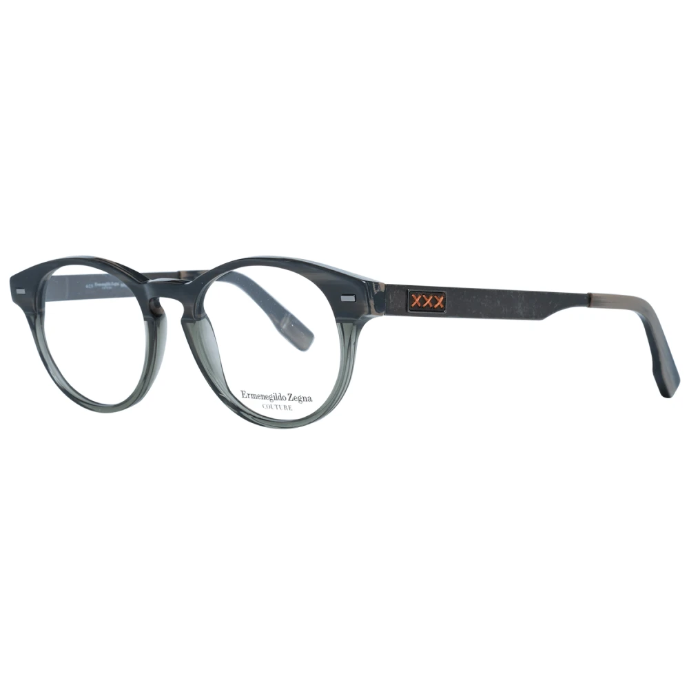 Ermenegildo Zegna Ronde Grijze Kunststof Optische Monturen Gray Heren
