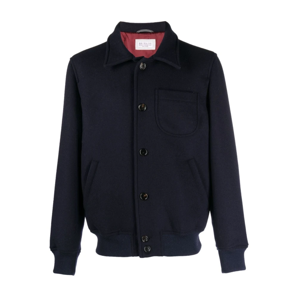 BRUNELLO CUCINELLI Blauwe Outerwear Jas voor Mannen Blue Heren