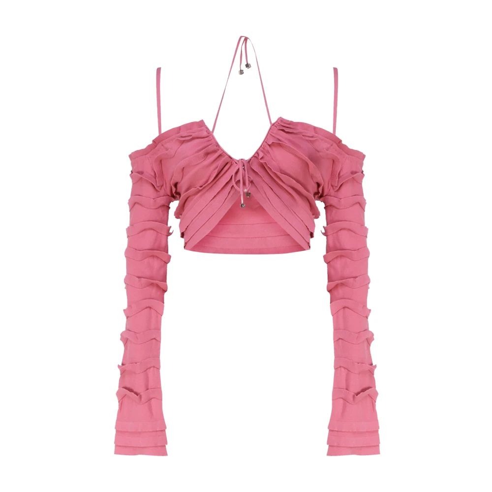 Blumarine Roze Ruffle Sweaters Pink Dames