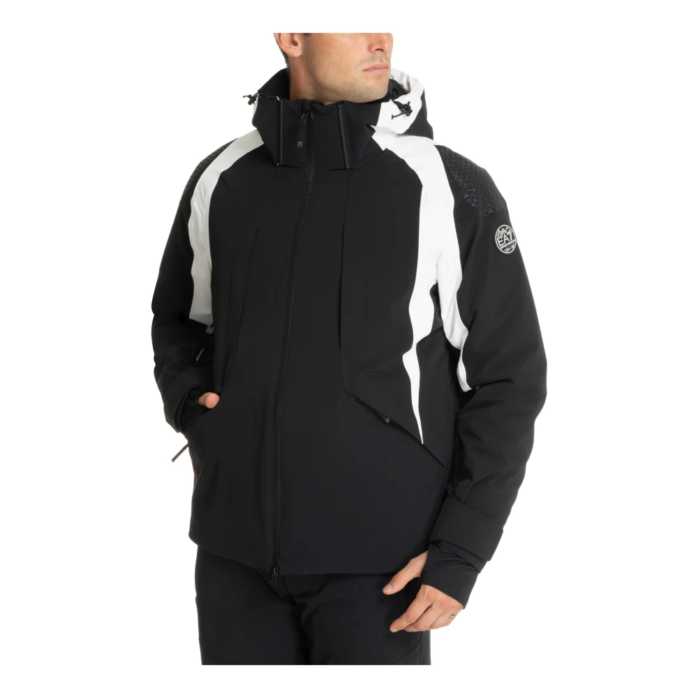 Emporio Armani EA7 Multikleur Ski Jas met Ritssluiting Black Heren