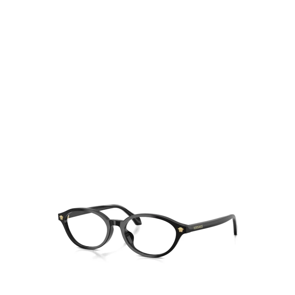 Versace Transparent Woman Ve3393d Gb1 Optical Frames Acetate Black Round Normal - Image 4