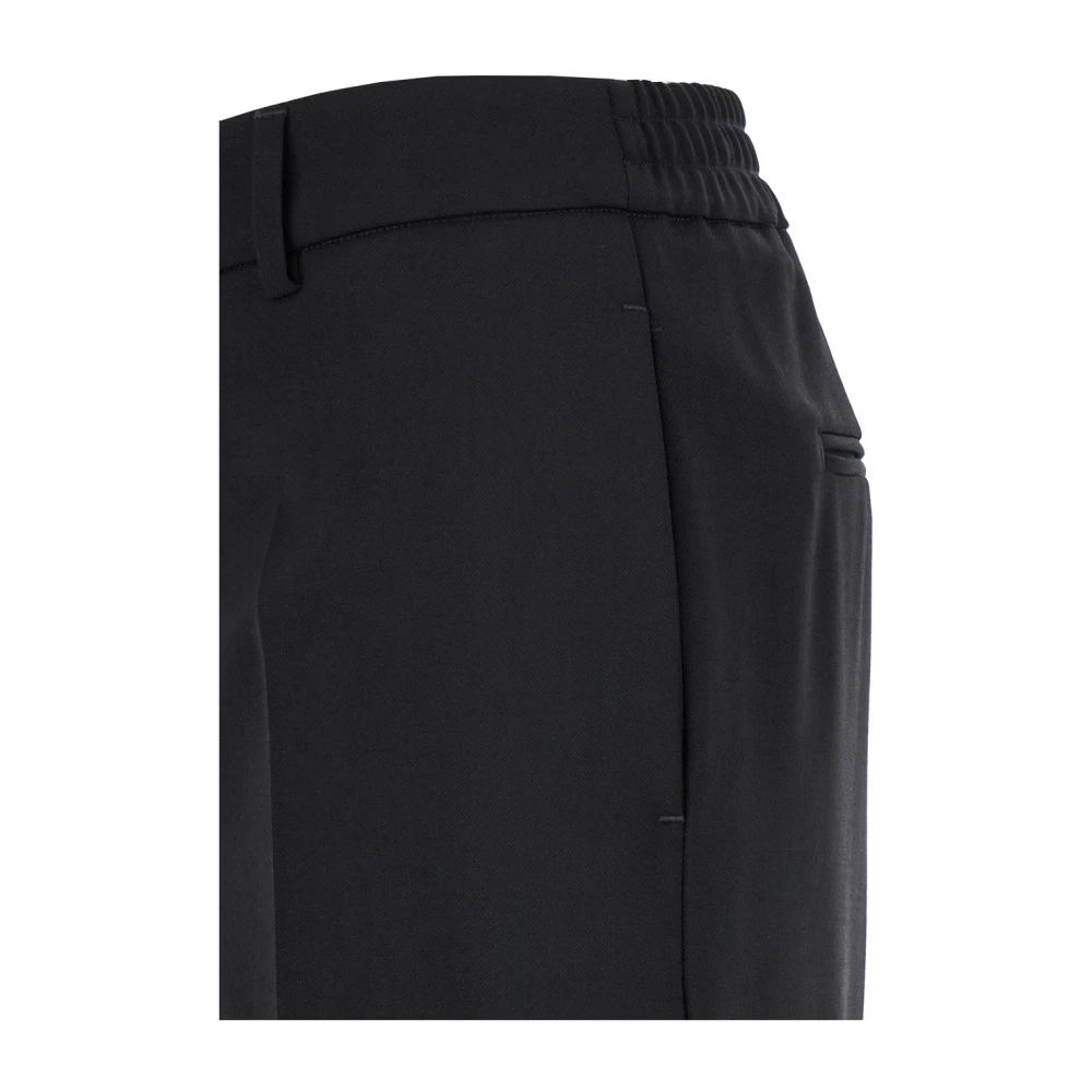 PT Torino Zwarte Flare Broek met Elastische Riem Black Dames