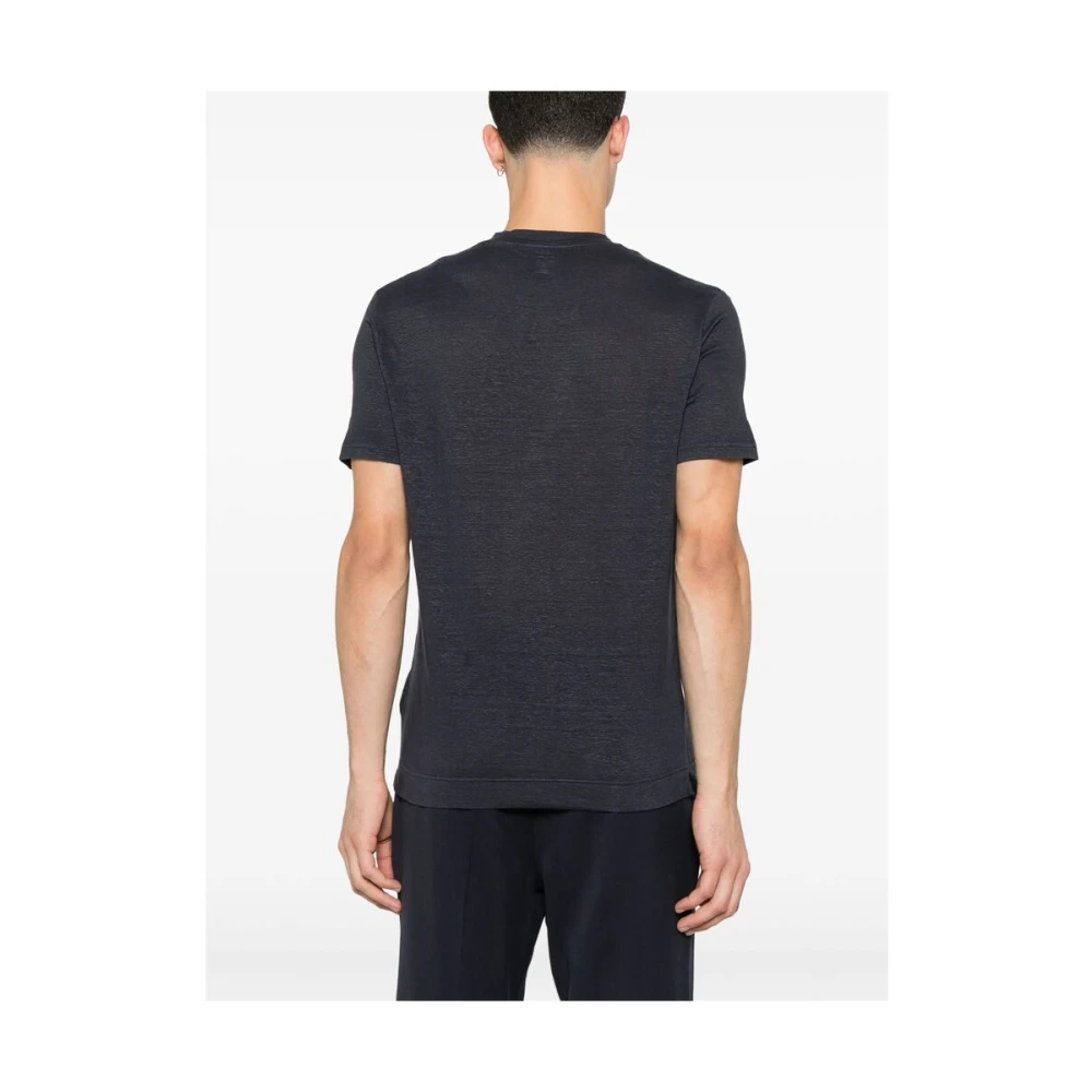 Fedeli Blauw Crew Neck T-shirt Blue Heren
