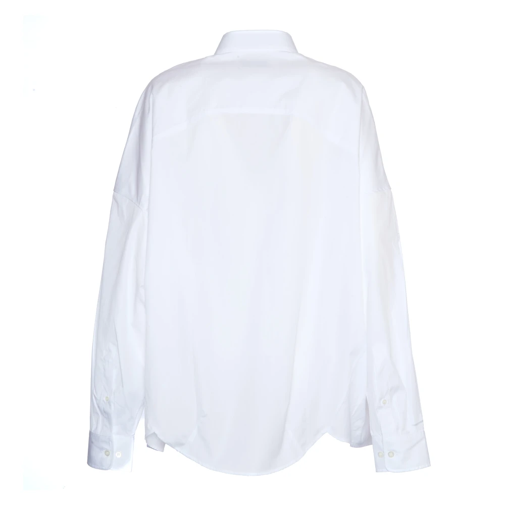 Dries Van Noten Witte Oversized Knoopshirt White Dames